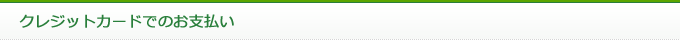 クレジットカードでのお支払い