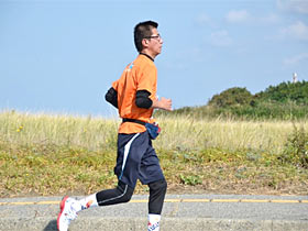 <約8Km地点> ゴール目指して一直線!