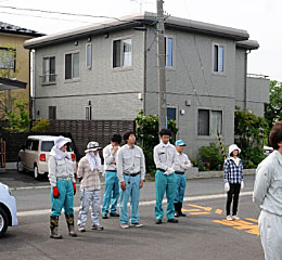 帽子・首タオル・軍手・長靴　フル装備